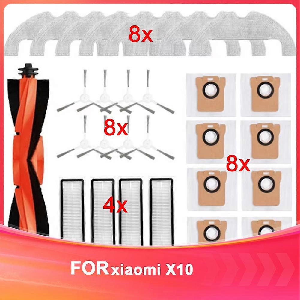 Accessoires Pour Aspirateur Robot Xiaomi X10 : Brosse Principale, Filtre Hepa, Lingette De Nettoyage, Sac À Poussière, Pièces De Rechange