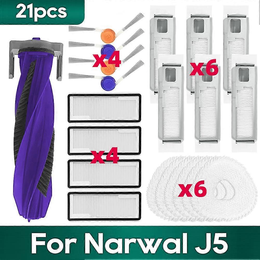 Accessoires Pour Narwal J5 : Brosse Principale, Filtre Hepa, Sac À Poussière, Chiffon De Rechange