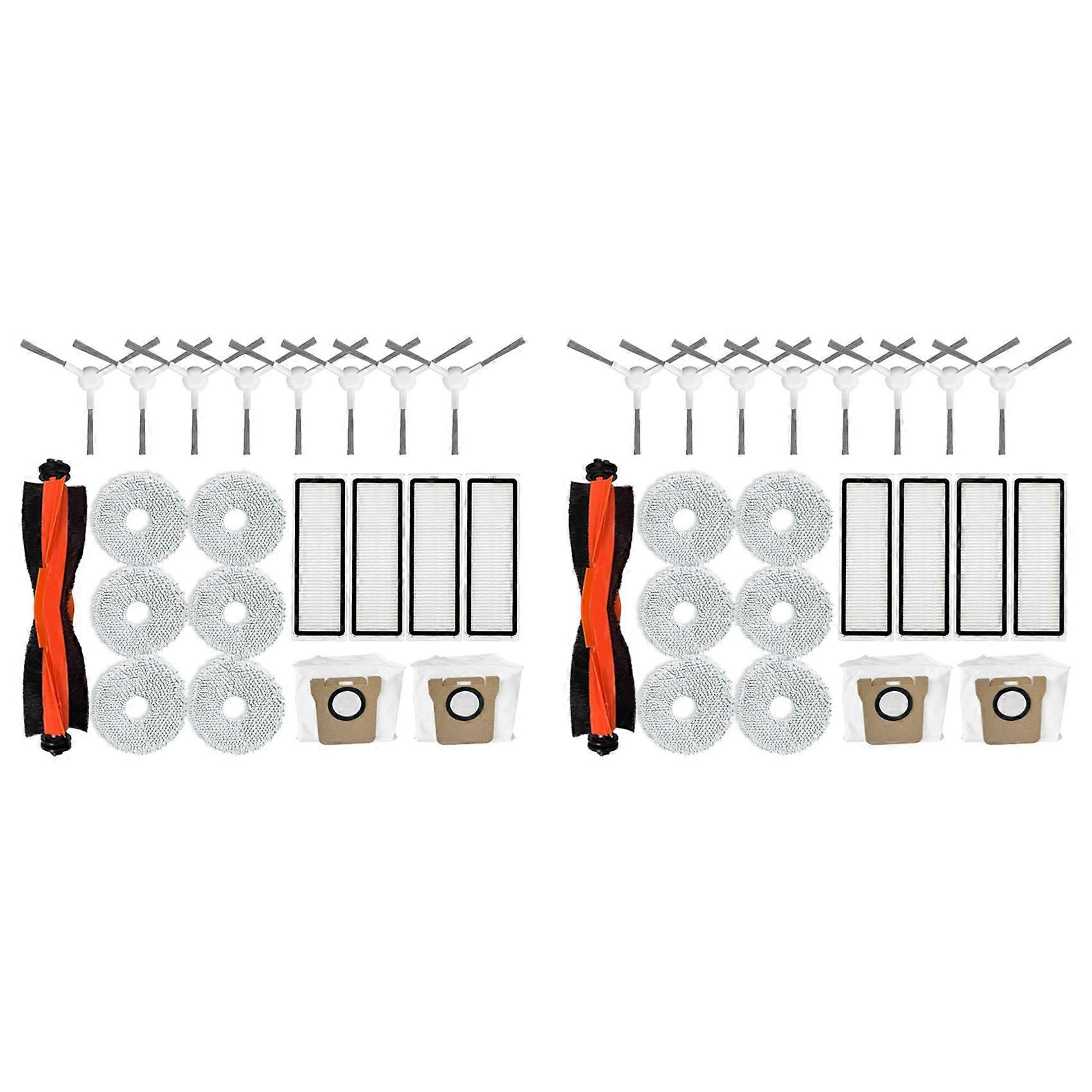 Kit De 2 Accessoires Pour Aspirateur Robot Xiaomi X20+ / X20 Plus : Brosse Principale, Filtre Hepa, Lingette De Nettoyage Et Sacs À Poussière.