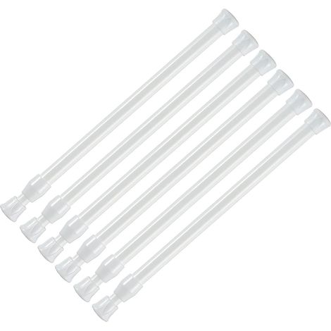 Gardinenstange Ohne Bohren, Set Mit 6 Ausziehbaren Stangen 18–28 Cm, Gardinenstangen Für Kleiderschrank, Bücherregal, Kleiderschränke, Heimwerker, Küche