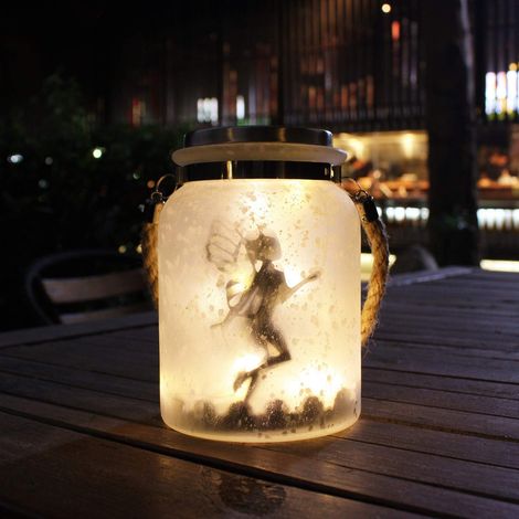 Garten-solarlaterne, Solarleuchte, Dekorative Tischlampe, Gartengeschenke, Solar-hängedekoration, Laterne, Wasserdicht, Weißes Milchglas, Hängetopf, Warm, Mini-led-garten