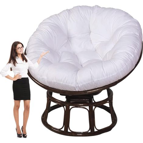 Gepolstertes Stuhlkissen, Rattan-stuhlkissen, Outdoor-stoff, Schaukelstuhlkissen, Hängekorb, Eierstuhlkissen, 360° Drehbar (stuhl Nicht Im Lieferumfang Enthalten), 100 X 100 Cm [energieklasse A]
