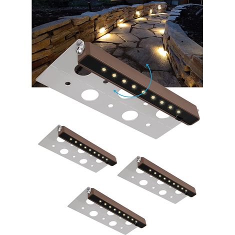 Groofoo – 2700k Led-außenpollerleuchte – Ip68 Wasserdichte Wandbeleuchtung – 180 Lm, 2,5 W, 12–36 V Ac/dc – Aluminium Und Edelstahl – 4er-set