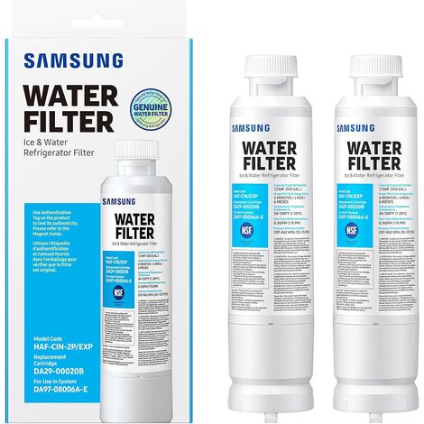 Groofoo – Samsung Da29-00020b Wasserfilter – 99 % Reduzierung Von Verunreinigungen – 2-teilige Filterkartusche – Kompatibel Mit Kühlschrankmodellen Da29-00020a/b, Haf-cin/exp