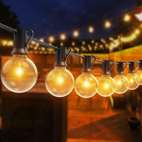 Guinguette-girlande Für Den Außenbereich, 30 M Lange Led-girlande Mit 50+2 Unzerbrechlichen Glühbirnen-girlande, Ip44 Wasserdichte Led-guinguette-girlande Für Terrasse, Garten, Hochzeit, Party – Rwlic