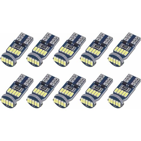 T10 W5w 15smd 4014 Led-lampen Für Autos, 194 168 2825, Weiß 6000k, Für Innenbeleuchtung, Kofferraumbeleuchtung, Kennzeichenbeleuchtung, Positionsleuchten, Dc 12v, 10er-pack (weißes Licht)