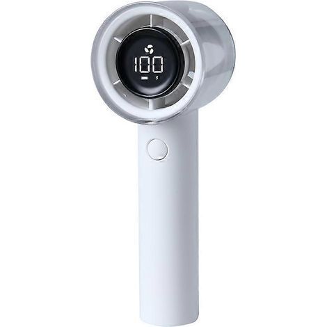 Honornic – Kleiner Tragbarer Ventilator Mit Digitalanzeige, Wiederaufladbar Über Usb, Ideal Für Draußen Oder Zu Hause (weiß).