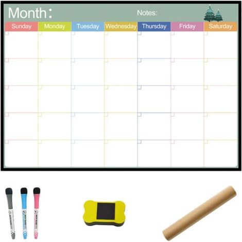 Honornic – Magnetisches Whiteboard Im A3-format Für Monatsplaner, Kühlschrankmagnet, Nachrichtentafel Mit Wöchentlichen Nachrichten
