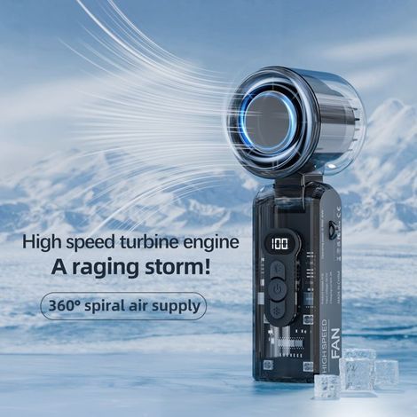 Honornic – Tragbarer Mini-klimaanlagenventilator, Über Usb Wiederaufladbar, 3600-mah-akku, 3 Geschwindigkeiten, Weiße Led