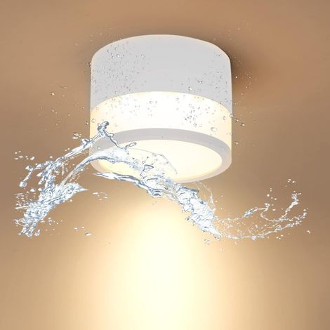 Ip65 12w Led-deckenleuchte Zur Oberflächenmontage, 3000k Warmweißes Licht, Aluminiumstrahler Für Badezimmer, Flur, Küche, Weiß