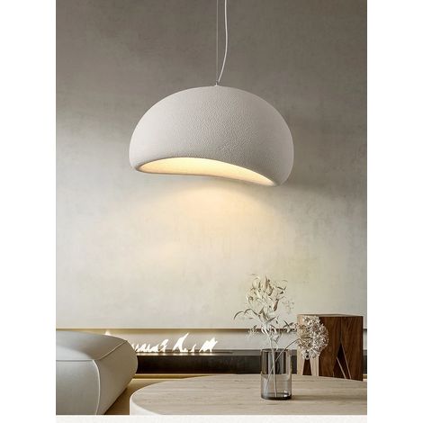 Ikodm – Japanischer Wabi-sabi-kronleuchter 40 Cm – Lampenschirm Aus Kunststein – E27-led-beleuchtung – Deckeninstallation Für Moderne Räume