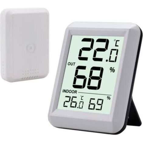 Kabelloses Innen-/außenthermometer Mit Großem Lcd-display, Digitalem Hygrometer, ℃/℉-umschaltung – Für Zuhause, Büro Und Schlafzimmer