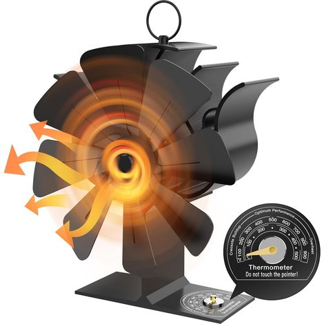 Kaminventilator, 8-blatt-holzofenventilator, Leiser Betrieb, Umweltfreundlicher Und Effizienter Holzbrenner