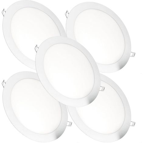 Led Spot-einbauleuchte Rund 18w = 120w 3000k/4200k/6000k Weiß Ø224x13 / Tr 205mm 220v 1440lum, (6000k) Los Von 5