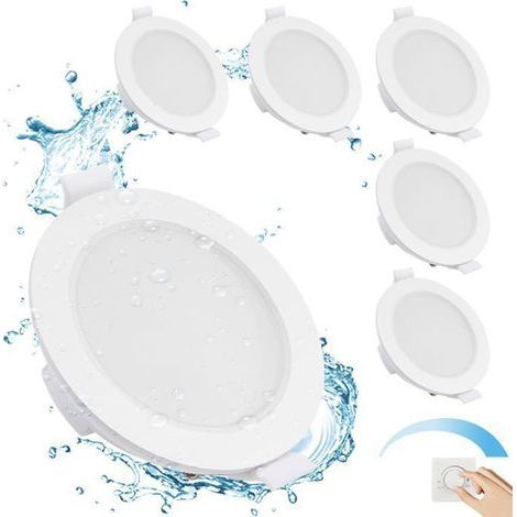 Led-einbaustrahler Badezimmer Ip65, 6 X 5 W Dimmbarer Led-strahler 4000 K Neutralweiß 400 Lm, Extra Flacher Einbaustrahler 35 Mm