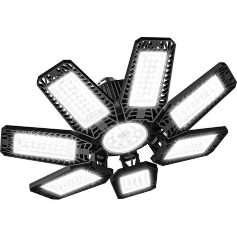 Led-garagen-deckenleuchte – 200 W, 20000 Lm, 6500 K, Mit 7 Verstellbaren Panels Und 1 Verstellbaren Panel, Werkstattbeleuchtung, E26/e27-schraubfassung, Für Werkstatt, Lagerraum, Keller, Lager