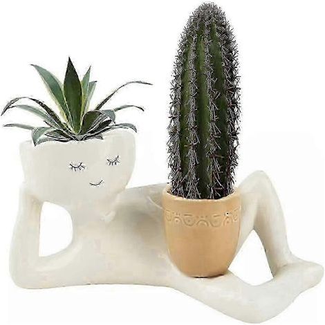Lazy Guy Blumentopf Aus Kunstharz, Kleine Faule Figur, Blumentopf Für Sukkulenten, Kunstharz, Liegend, Einzigartig.