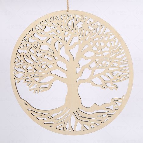 Lebensbaum-wanddekoration Aus Holz, Skulptur Für Zu Hause (30 Cm)