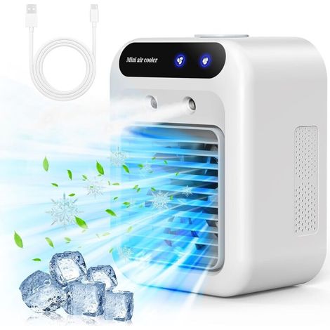 Leise Mobile Tragbare Klimaanlage, Luftkühler, 500 Ml, 2 Geschwindigkeiten Und 2 Nebelmodi, Lufterfrischer Für Schlafenszeit, Büro