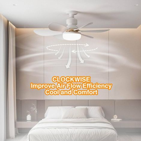 Leiser Deckenventilator Mit Licht Und Fernbedienung, Deckenventilator Mit E27-fassung, 3 Farbtemperaturen 3000 K-6000 K, Dimmbarer Led-deckenventilator, 6 Geschwindigkeiten, 5 Flügel