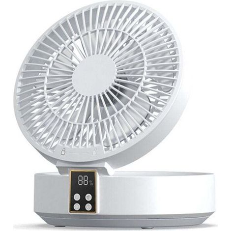 Leistungsstarker, Leiser Lüfter, Tragbarer Desktop-akku, 1000 Mah, 120° Drehbar, Led-fernbedienung, 3 Geschwindigkeiten – Kzq