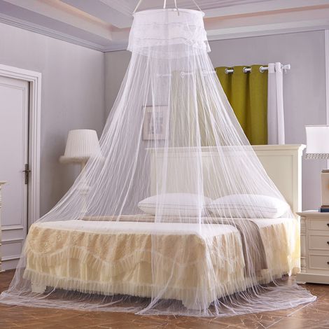 Lntyq Großes Kuppel-moskitonetz, 2,5 M X 9 M X 0,6 M, Moskitonetz, Weißes Betthimmel, Anti-moskitonetz, Einzel-/doppelbett, Hängendes Moskitonetz, Feines Netz, Für Reisen Im Kinderzimmer