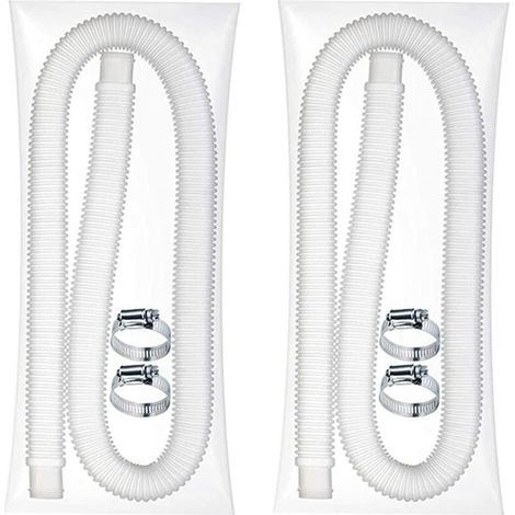 Lucky-88 – 32 Mm Schwimmbad-vakuumschlauch – 1,5 M Länge – 2 Weiche Schläuche Mit 4 Metallklemmen – Kompatibel Mit 330/530/1000 Gph Pumpen