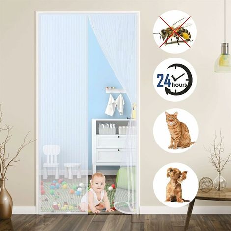 Magnetisches Moskitonetz Für Tür 110 X 210 Cm – Hochwertiges Netzgewebe – Leistungsstarke Magnete Für Automatisches Schließen – Gesunde Umgebung