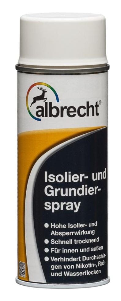 Albrecht - Isolier Und Grundierspray 400ml Weiß Matt Grundierungsspray Innen Außen