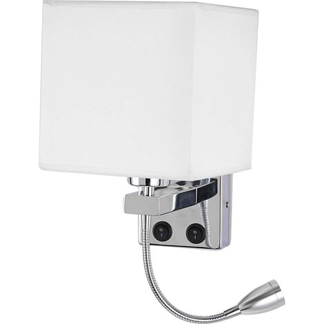 Nachttisch-wandleuchte, Led-leseleuchte, Moderne Wandleuchte Aus Poliertem Chrom Mit Verstellbarem Schwanenhals-spotlight, Doppelschaltern Mit Usb-ladeanschluss E27 (ein Licht, 2 Pc), Ein Licht