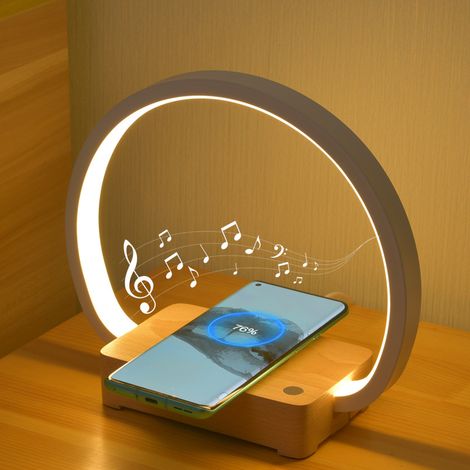 Nachttischlampe Mit 10 W Kabellosem Ladegerät Und Usb-aufladung, Touch-dimmbares Nachtlicht Aus Holz Mit 3 Helligkeitsstufen Für Schlafzimmer, Arbeitszimmer, Büro