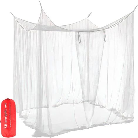Outdoor-moskitonetz Für Doppel-/einzelbett, Insektennetz, Rechteckig, 240 X 210 X 190 Cm, Für Camping (vier Türen)
