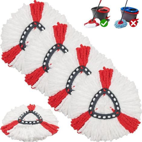 Packung Mit 5 Nachfüll-moppköpfen, Kompatibel Mit Vileda Turbo Mop – Mikrofaser-moppkopf-nachfüllungen, Maschinenwaschbar