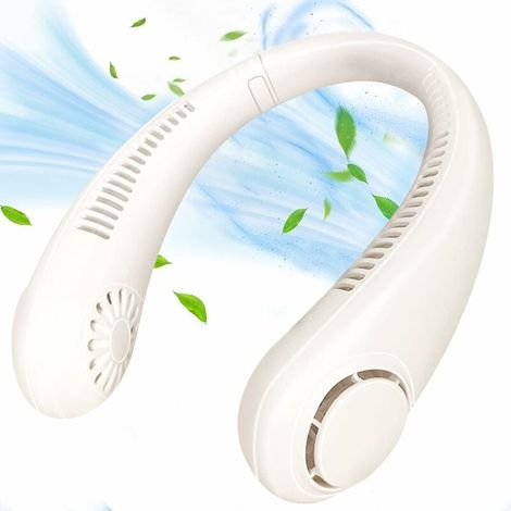 Persönlicher Tragbarer Nackenventilator, Leiser, Wiederaufladbarer Mini-usb-ventilator Ohne Flügel Mit 360°-luftstrom Und 3 Geschwindigkeiten, Freihändiger Hängeventilator Für Reisen, Büro, Heimsport,