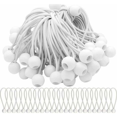 Qiyao – 40 Stück Bungee-bungee-bungee-bungee Mit Kugeln – 150 Mm Kabel Ausziehbar Bis Zu 300 Mm – Langlebiges Gummi Für Planen Und Banner