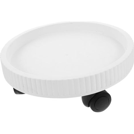 Rollbares Pflanzentablett, Rollender Pflanzgefäßsockel, 28 Cm, Weiß, Erhöhter, Stabiler, Mobiler Ständerwagen Mit Rädern Für Die Gartenarbeit Im Innen- Und Außenbereich