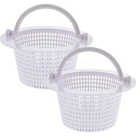 Runder Korb Für Oberirdischen Poolskimmer – 2er-set – Integrierter Griff Zum Einfachen Entfernen – Durchmesser 16 Cm – Robuster Kunststoff