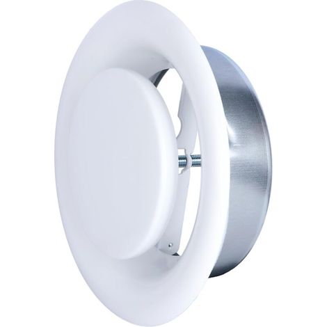 Runder, Verstellbarer Vmc-absaugmund 125 Mm – Weiß Lackierter Stahl – Hohe Qualität – Vmc Mit Einem Durchfluss – Vmc Mit Doppeltem Durchfluss – Decke Oder Wand – Dn125-leitung