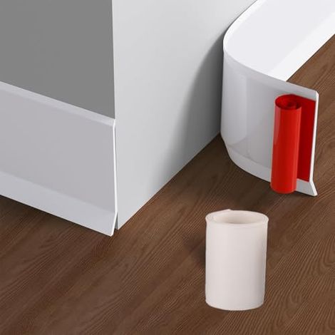 Selbstklebende Pvc-sockelleiste Für Küche Und Bad, Flexibler Und Klebender Streifen, Breite 10 Cm (weiß, 3 M)