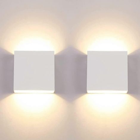 Set Mit 2 Led-wandleuchten Für Den Innenbereich, 7 W, Wasserdicht, Moderne Warmweiße 3000 K-lampe, Kleine Quadratische Lampe Für Schlafzimmer Oder Flur
