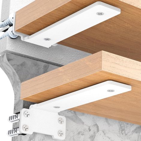 Set Mit 2 Regalhalterungen – Maximale Belastung: 75 Kg, (30 Cm, Weiß)