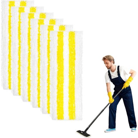 Set Mit 6 Mikrofaser-mopps Für Die Kärcher Easyfix-dampfmoppmodelle Sc 1 Bis Sc 5, Ersatzzubehör Für Alle Bodenbeläge