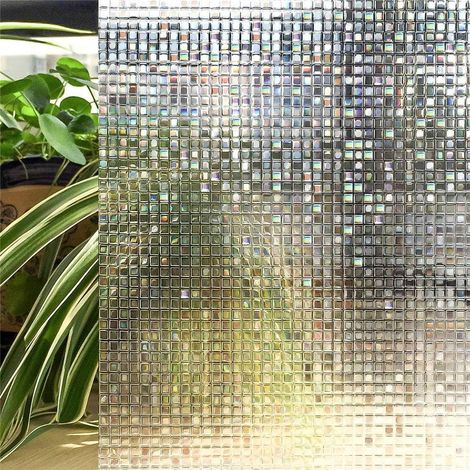 Sichtschutz-fensterfolie, 3d-mosaikmuster, Selbstklebend, Nicht Klebend, Variable Farbfolie Für Fenster Und Badezimmer-glastüren (60 X 200 Cm)