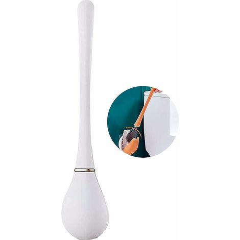 Silikon-toilettenbürste Mit Wandhalterung – Automatisches Öffnen Und Schließen – Biegbarer Kopf Für Gründliche Reinigung – Langlebiges Tpr-material