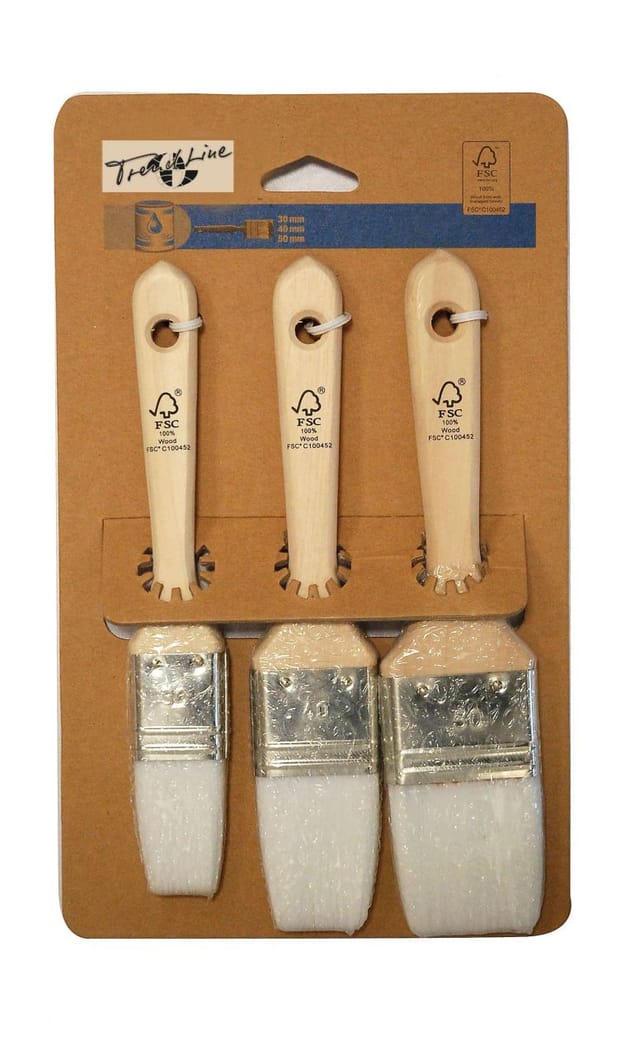 Trendline - Acryl-pinselset 3 Tlg Lackierpinsel Flachpinsel Pinselsatz