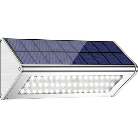 Solar-außenleuchte, 3000 Lumen, 48 Leds, 4500 Mah, Mit Gehäuse Aus Aluminiumlegierung, Wasserdicht Nach Ip65 Für Den Außenbereich, Radar-bewegungserkennung, Solarleuchte Für Garten, Innenhof [klasse E
