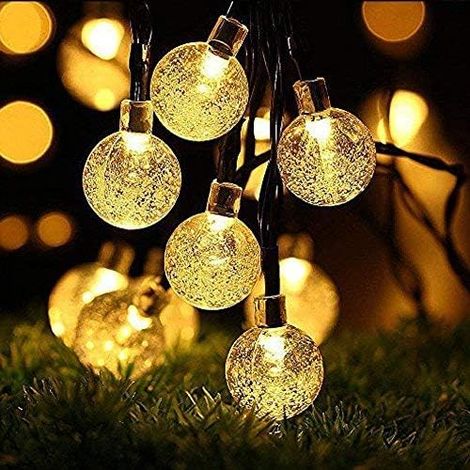 Solar-lichterkette, Eonant Outdoor-girlande, Led-lichterkette, Lichterkette, Dekoration Mit 50 Glühbirnen Für Terrasse, Café, Garten, Party-dekoration (warmweiß)