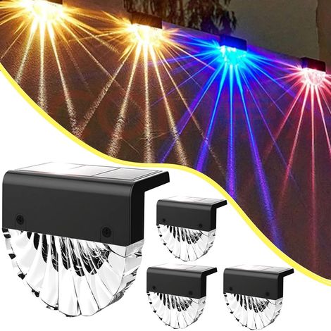 Solar-led-außenwandleuchten, 4er-pack Wegeleuchten, Farbwechselnde Led-solarlampen Für Den Außenbereich, Stufenleuchten, Wandgartenwege