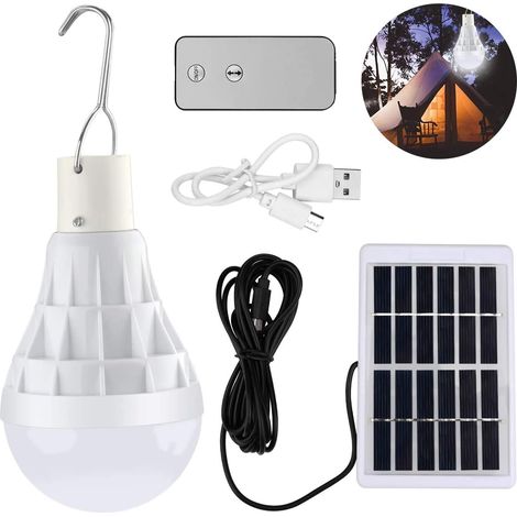 Solarbetriebene Led-lampe, 12 W Wiederaufladbare Solar-notfalllampe Mit Fernbedienung Für Outdoor, Wandern, Camping, Angelzelt-fei Yu