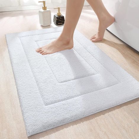 Sunxury – Rutschfeste Mikrofaser-badematte – Weich Und Saugfähig – Maschinenwaschbar – 40 X 60 Cm – Weiß